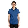 thumbnail image 1 of Port Authority Adult Female Women Plain Short Sleeves Shirt True Blue 4X-Large, 1 of 2