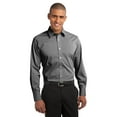 thumbnail image 1 of Port Authority Adult Male Men Long Sleeves Shirt Black/White X-Small, 1 of 2