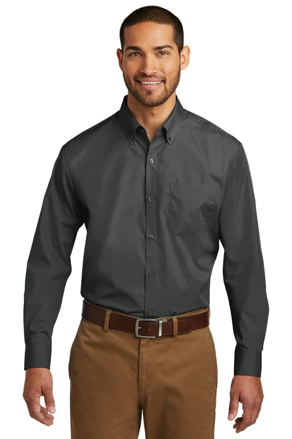 Adult Male Men Plain Elbow Sleeves Shirt Graphite 3X-Large