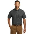 thumbnail image 1 of Port Authority Adult Male Men Plain Elbow Sleeves Shirt Graphite 4X-Large, 1 of 4