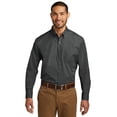 thumbnail image 1 of Port Authority Adult Male Men Plain Elbow Sleeves Shirt Graphite Large, 1 of 4