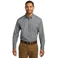 thumbnail image 1 of Port Authority Adult Male Men Plain Elbow Sleeves Shirt Gusty Grey 4X-Large, 1 of 4