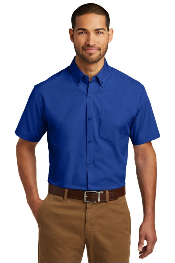 Adult Male Men Plain Elbow Sleeves Shirt True Royal Large