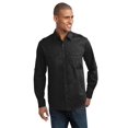 thumbnail image 1 of Port Authority Adult Male Men Plain Long Sleeves Shirt Black X-Small, 1 of 6