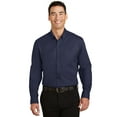 thumbnail image 1 of Port Authority Adult Male Men Plain Long Sleeves Shirt True Navy X-Small, 1 of 2