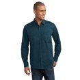 thumbnail image 1 of Port Authority Adult Male Men Plain Long Sleeves Shirt Ultra Blue X-Small, 1 of 6