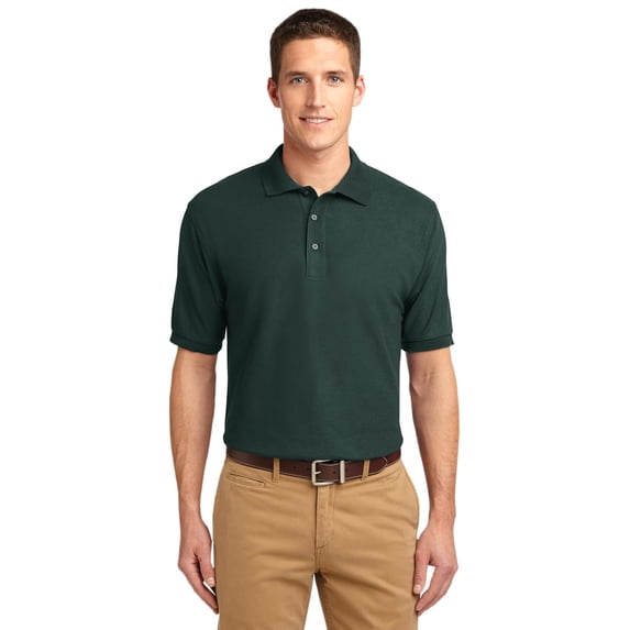 Port Authority Adult Male Men Plain Short Sleeves Polo Dark Green 2X-Large Tall