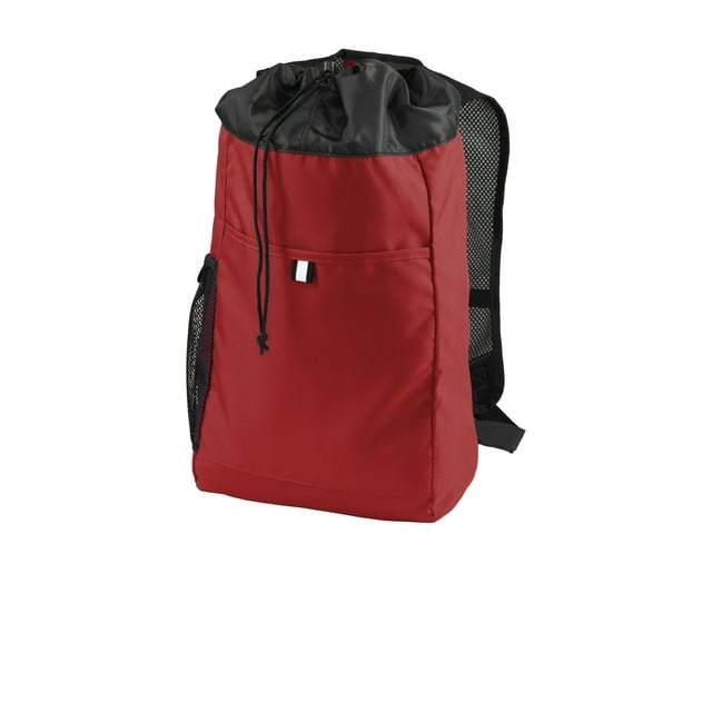 Port Authority Adult Unisex Plain Backpack Chili Red/Blk One Size Fits All
