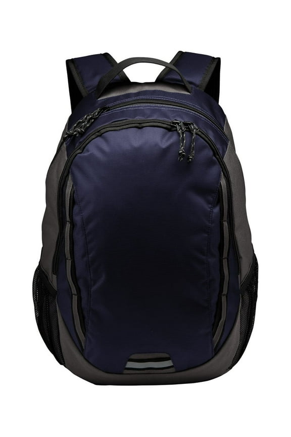 Adult Unisex Plain Backpack Deep Navy/DkCh One Size Fits All