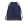 thumbnail image 1 of Port Authority Adult Unisex Plain Cinch Pack Bag True Navy/Blk One Size Fits All, 1 of 2