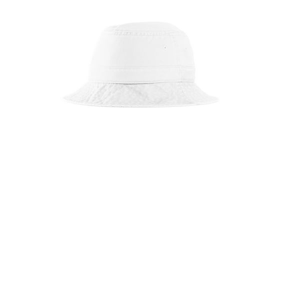 Port Authority Adult Unisex Regular Plain Bucket Hat White Small/Medium