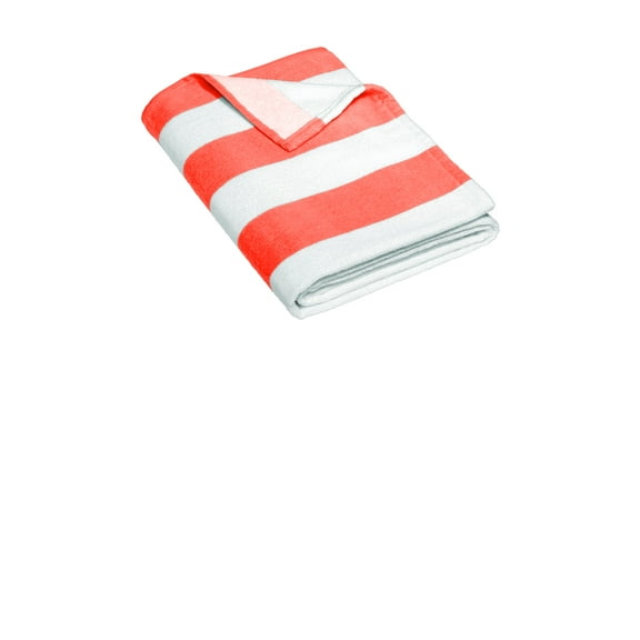 Port Authority Adult Unisex Stripe Beach Towel Papaya One Size Fits All