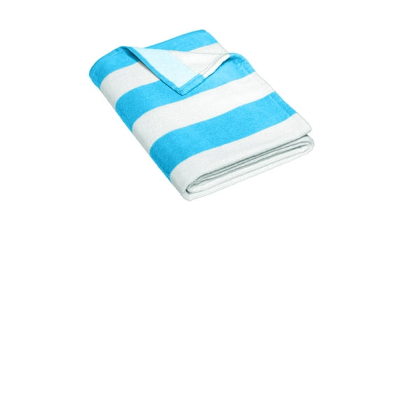 Port Authority Adult Unisex Stripe Beach Towel Turquoise One Size Fits All