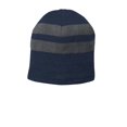 thumbnail image 1 of Port Authority Adult Unisex Strpies Beanie Navy/Ath Oxfrd One Size Fits All, 1 of 2