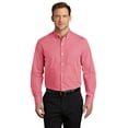 thumbnail image 1 of Port Authority W644 Broadcloth Gingham Easy Care Shirt, Rich Red/ White, M, 1 of 4