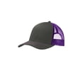 thumbnail image 1 of Port Authority Snapback Trucker Cap,Grey Steel/ Purple,One Size, 1 of 3