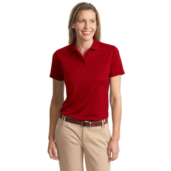 Port Authority Charcoal Blend Pique Polo (L497) Red, 2XL