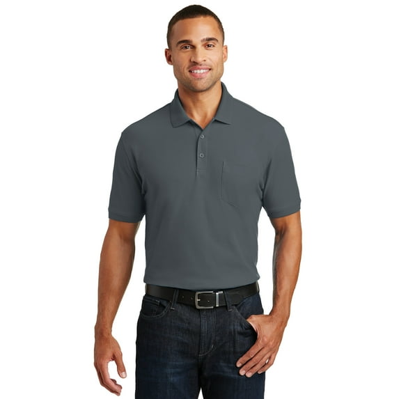 Port Authority Core Classic Pique Pocket Polo-XL (Graphite)