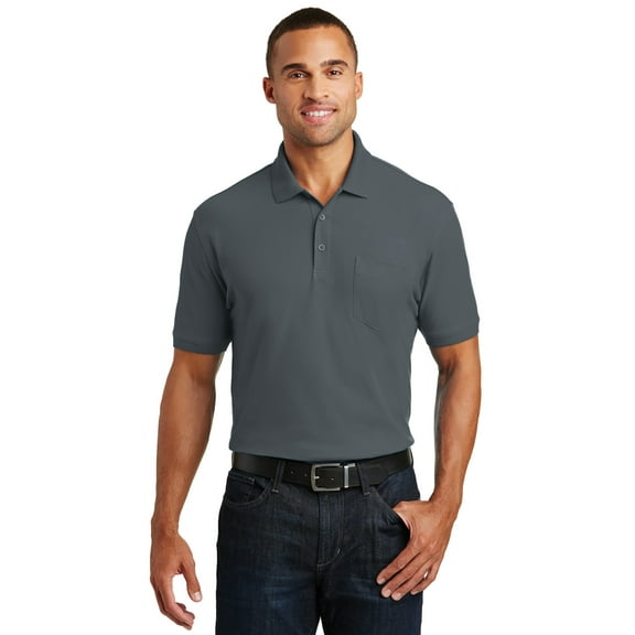 Port Authority Core Classic Pique Pocket Polo-XL (Graphite)