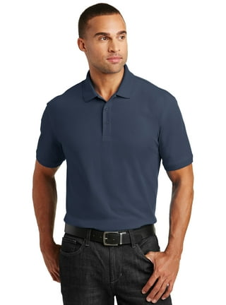 Navy blue collared shirt deals