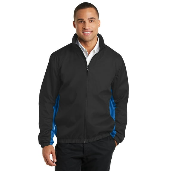 Port Authority Core Colorblock Wind Jacket-XL (Black/ Imperial Blue)