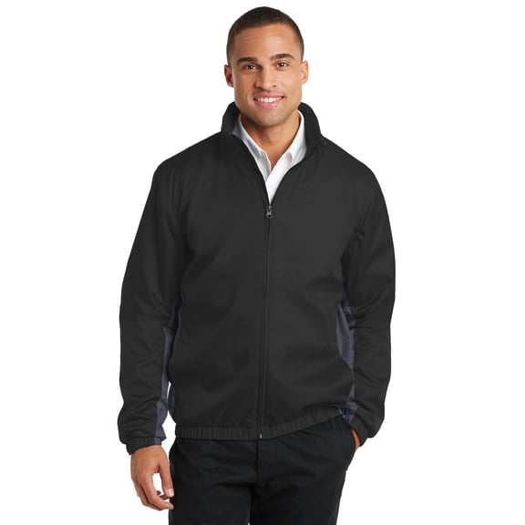 Port Authority Core Colorblock Wind Jacket-XS (Black/ Battleship Grey)