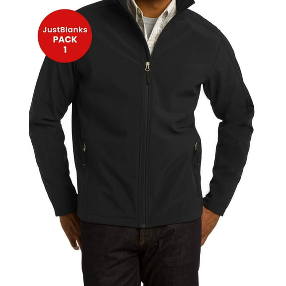 JustBlanks Core Soft Shell Jacket Reverse Coil Zippers Front Zippered Pockets