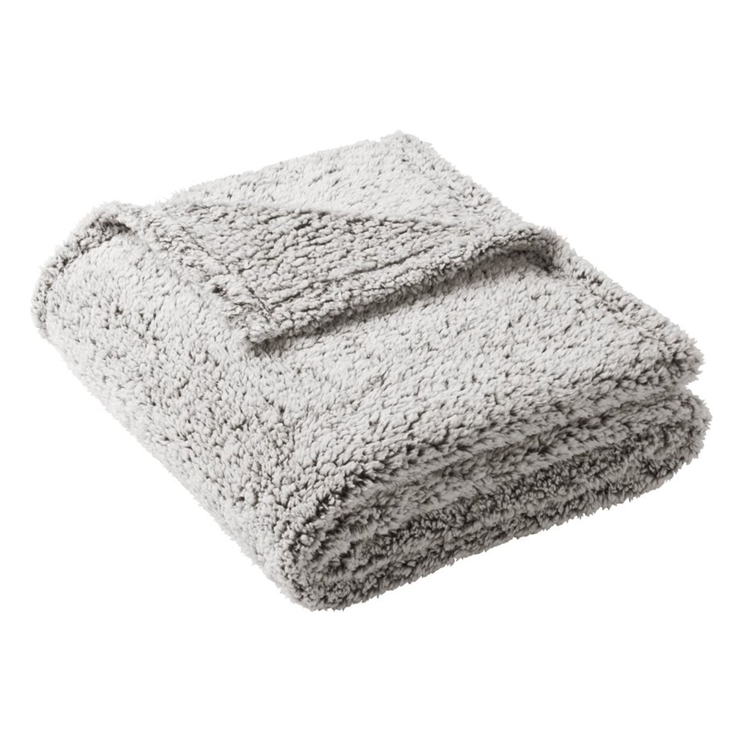 Cozy Grey Heather Polyester Fleece Blanket, 50 x 60 inches