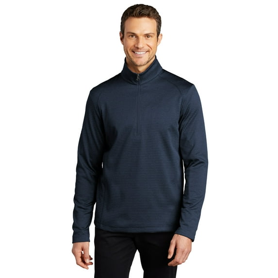 Port Authority Diamond Heather Fleece 1/4-Zip Pullover F248, Dress Blue Navy Heather, 4XL