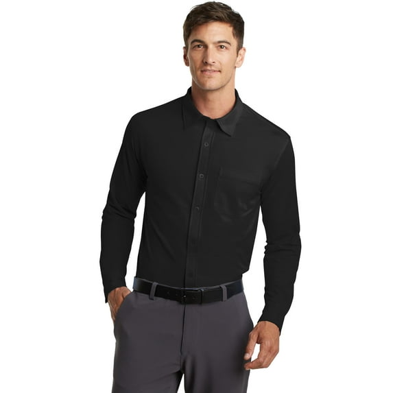 Port Authority Dimension Knit Dress Shirt-3XL (Black)