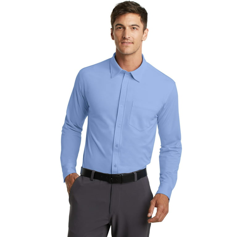 Port Authority Dimension Knit Dress Shirt-XS (Dress Shirt Blue