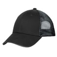 thumbnail image 1 of Port Authority Double Mesh Snapback Sandwich Bill Cap-One Size (Black/ Silver), 1 of 3