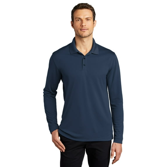 Port Authority Dry Zone UV Micro-Mesh Long Sleeve Polo K110LS - 4XL River Blue Navy