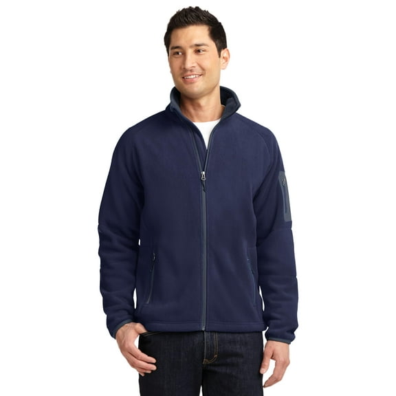 Port Authority Enhanced Value Fleece Full Zip Jacket-XS (Navy/ Battleship Grey)