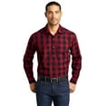 thumbnail image 1 of Port Authority Everyday Plaid Shirt, Rich Red, 4X-Large, 1 of 4