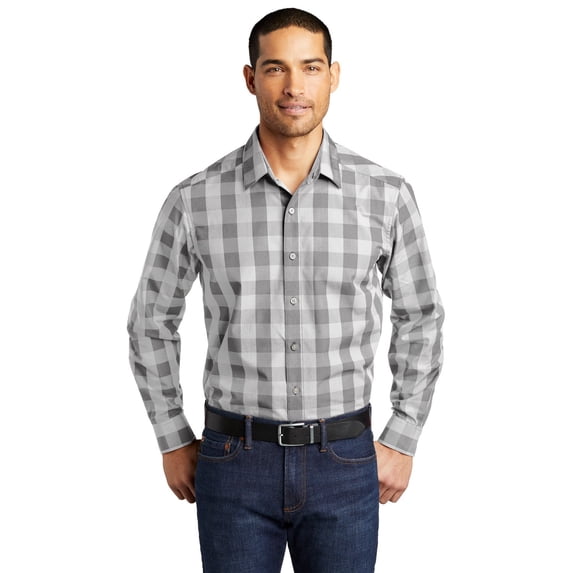 Port Authority Everyday Plaid Shirt. W670 - XS Shadow Grey