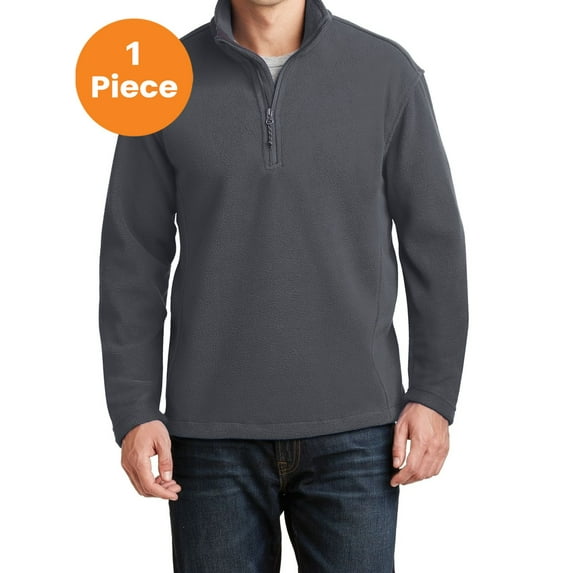 Port Authority F218 Value Fleece 1/4-Zip Pullover, Iron Grey, 5XL, Mens Pullover Hoodies and Sweatshirts
