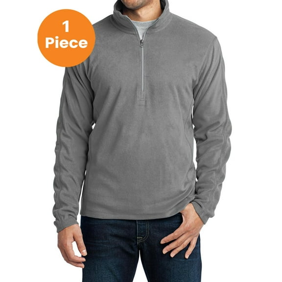 Port Authority F224 Microfleece 1/2-Zip Pullover, Pearl Grey, 4XL, Big and Tall Pullover Hoodies and Sweatshirts