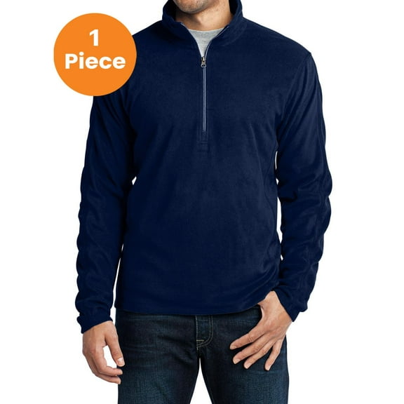 Port Authority F224 Microfleece 1/2-Zip Pullover, True Navy, L, Mens Pullover Hoodies and Sweatshirts