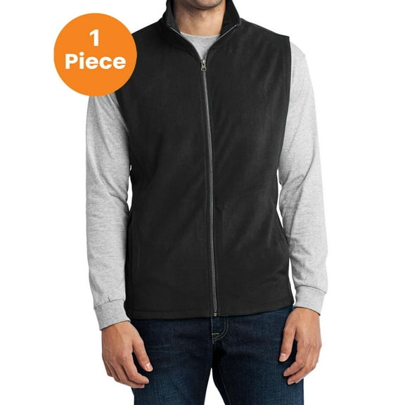 Port Authority F226 Microfleece Vest, Black, XL, Mens Vests