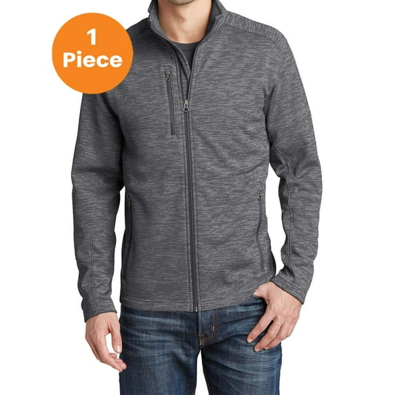 Port Authority F231 Digi Stripe Fleece Jacket, Black, 2XL, Mens Zip up Hoodies and Sweatshirts
