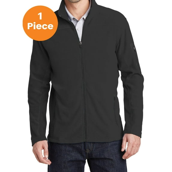 Port Authority F233 Summit Fleece Full-Zip Jacket , Black/ Black, XS, Mens Sweaters