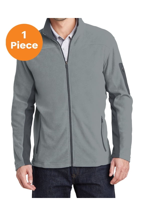 F233 Summit Fleece Full-Zip Jacket , Frost Grey/ Magnet, S, Mens Sweaters
