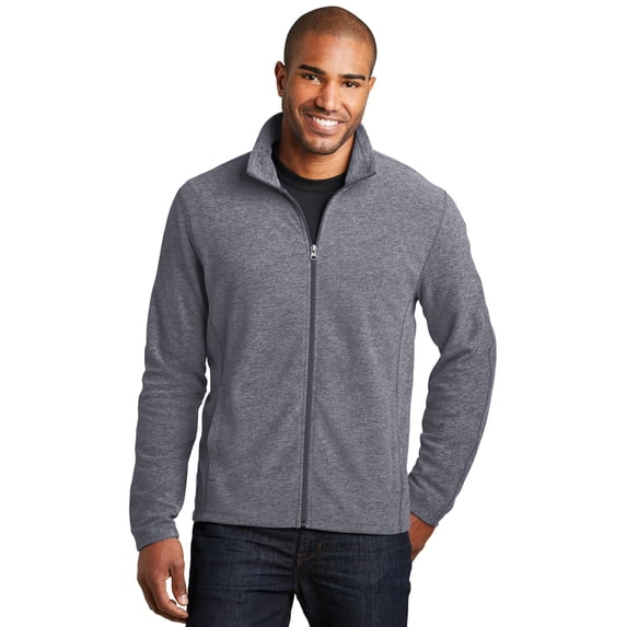 Port Authority Heather Microfleece Full-Zip Jacket. F235 - L True Navy Heather