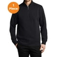 thumbnail image 1 of Port Authority F295 Slub Fleece 1/4-Zip Pullover, Black, XS, Mens Hoodies and Sweatshirts, 1 of 1