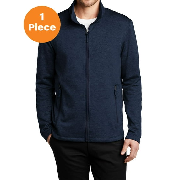Port Authority F905 Collective Striated Fleece Jacket , River Blue Navy Heather, L, Mens Fleece Jackets