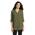 thumbnail image 1 of Port Authority Female V-Neck Shirt Lw701 Deep Olive X-Small, 1 of 4