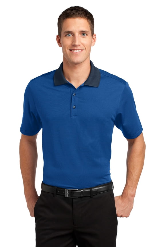Fine Stripe Performance Polo-L (Seaport Blue/ Dress Blue Navy)