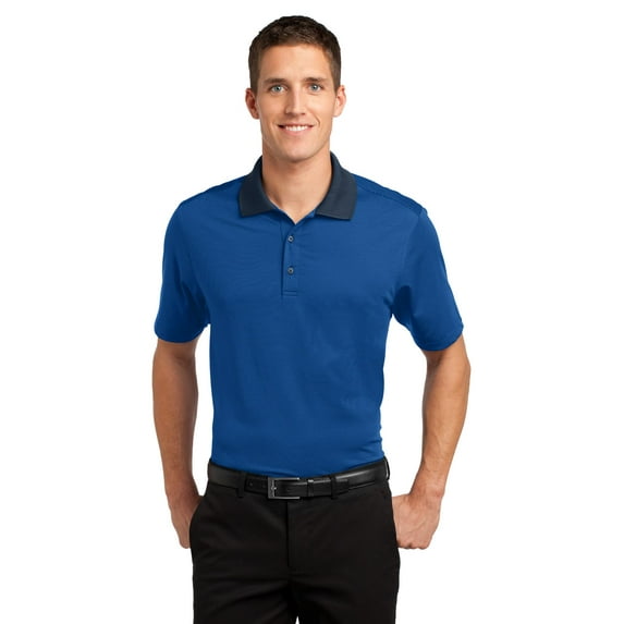 Port Authority Fine Stripe Performance Polo-M (Seaport Blue/ Dress Blue Navy)
