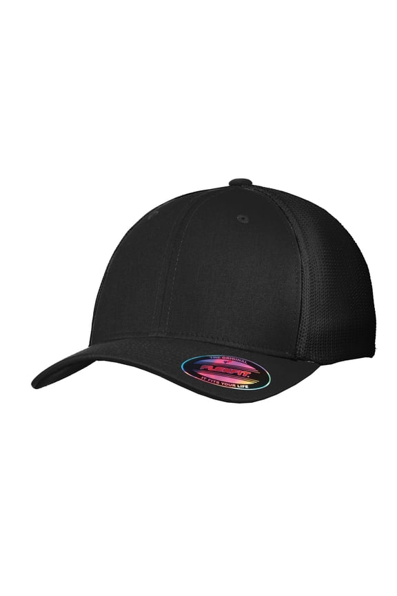 Flexfit Mesh Back Cap. C812 , C812 , Black/Black , Small/Medium